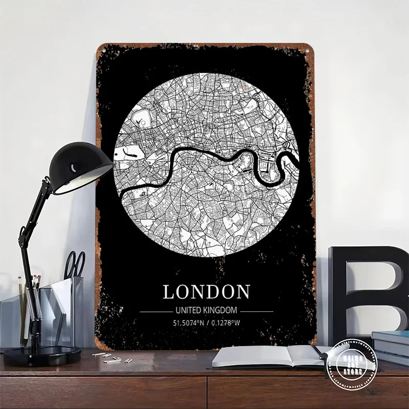 Mapa Londynu, blaszana tablicz – Retro Gaming London recenzja i cena