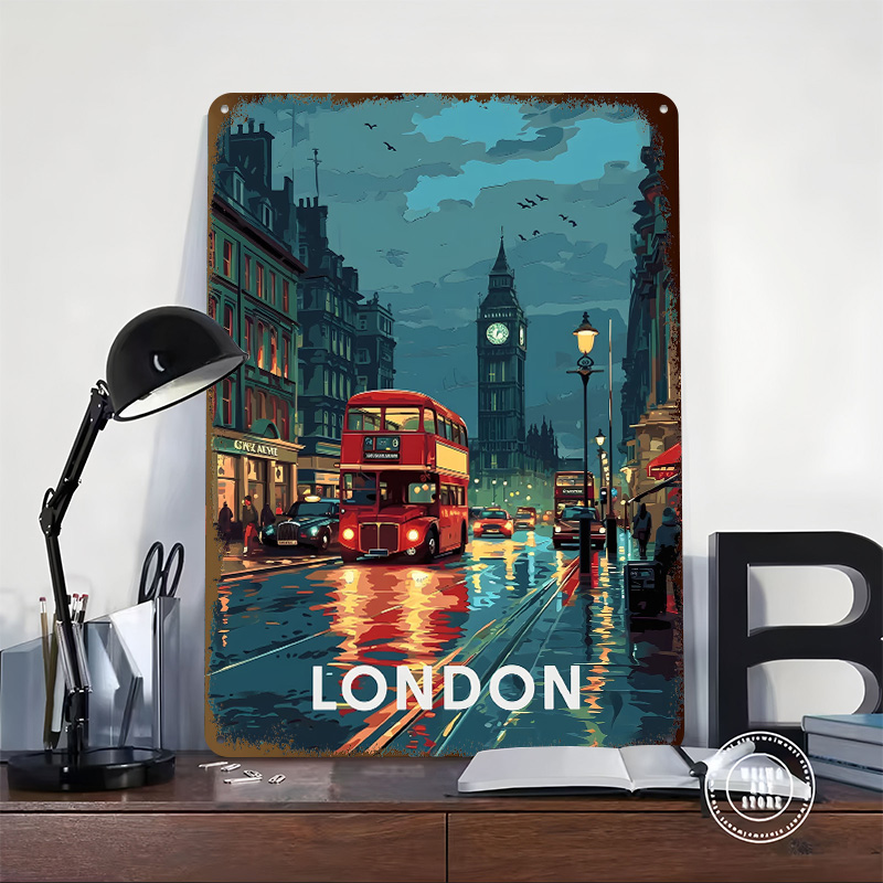 Plakat z blaszki z Londynem i  – Retro Gaming London recenzja i cena