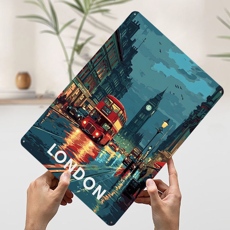 Plakat z blaszki z Londynem i  – Retro Gaming London recenzja i cena
