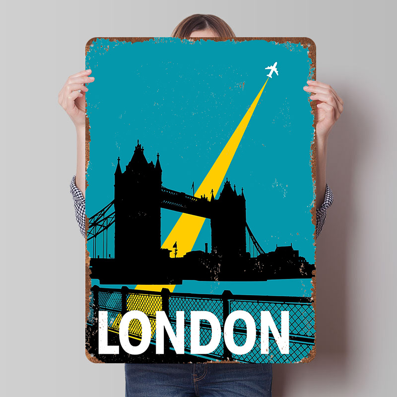 Metalowy plakat z mostem Tower – Retro Gaming London recenzja i cena