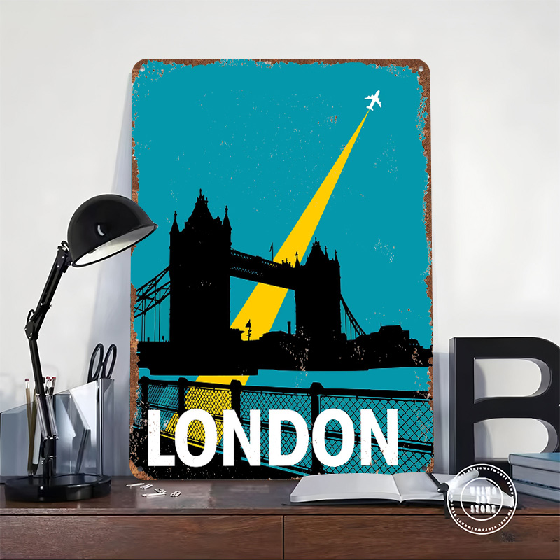 Metalowy plakat z mostem Tower – Retro Gaming London recenzja i cena